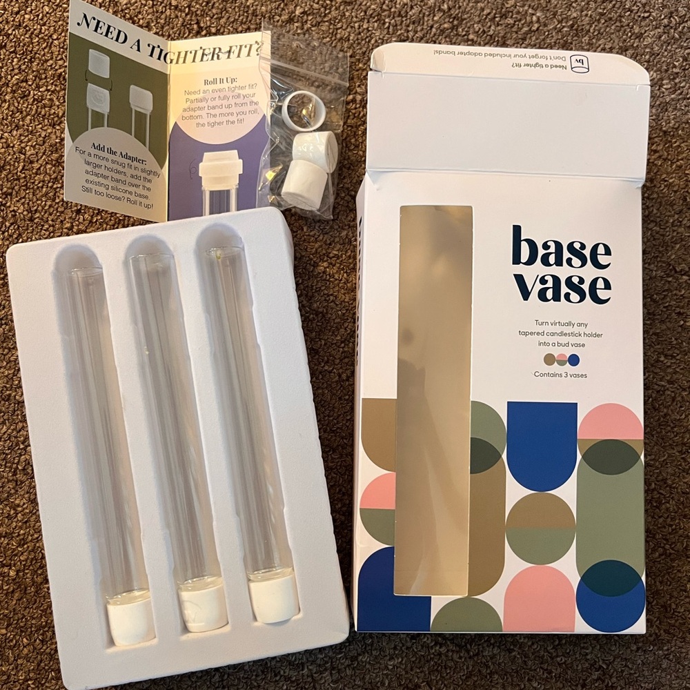 Base Vase Set with Three Clear Vases